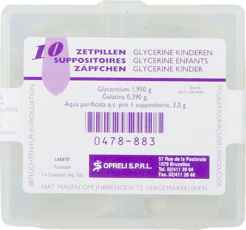 Glycerine Sopreli Supp Inf 10 1