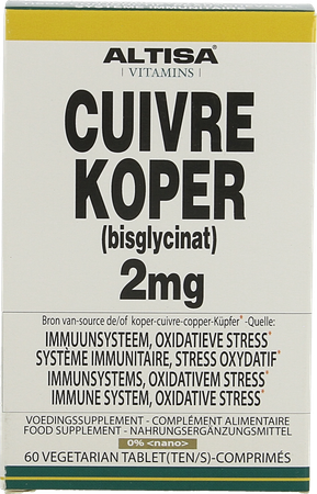 Altisa Koper Bisglycinaat 2mg Comp 60 1