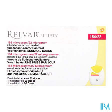 Relvar Ellipta 184/22mcg Abacus Pdr Inhal 1x30dose 1