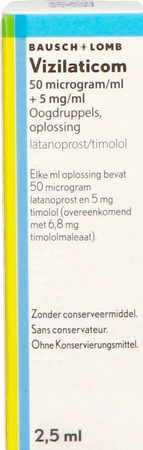 Vizilaticom 50mcg/ml+5mg/ml Oogdruppels 1x2,5ml 6