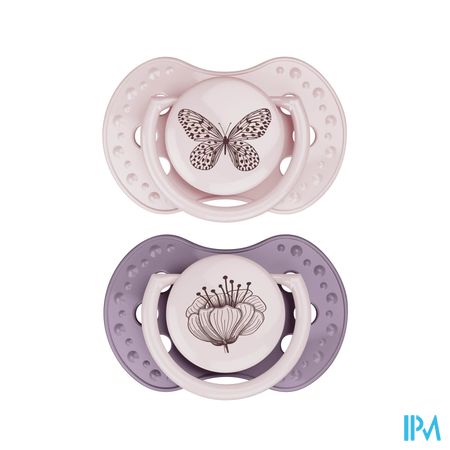 Difrax Sucette Dynamic Botanic Pink&purple 3m+ 2 4