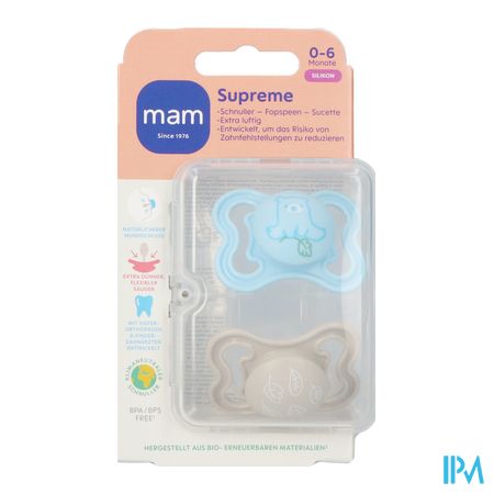 Mam Supreme Sucette Silicone Pure 0-6m Bleu 2 2
