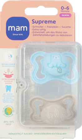 Mam Supreme Fopspeen Silicone Pure 0-6m Blue 2 2