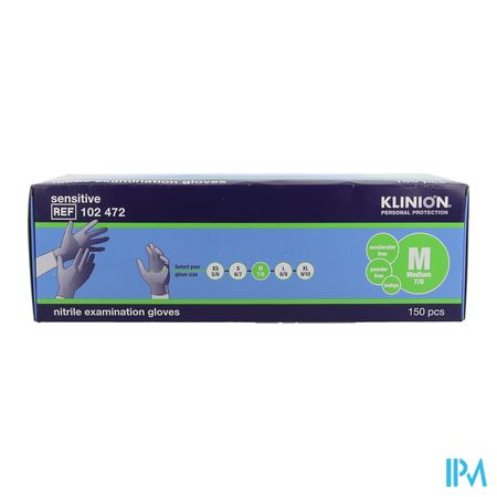 Klinion Onderz. Handsch. Nitrile 24cm Indigo M 150 1