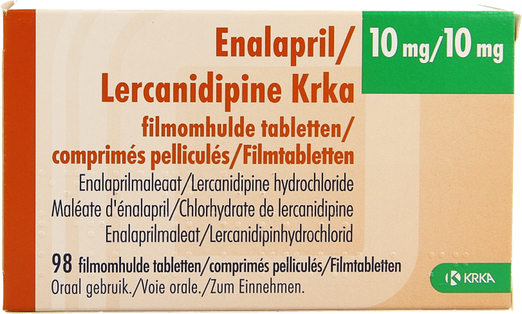 Enalapril/lercanidipine Krka 10/10mg Film.tabl 98 1