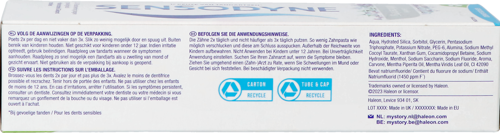 Sensodyne Gentle Withening Tandpasta Tube 75ml Nf 4