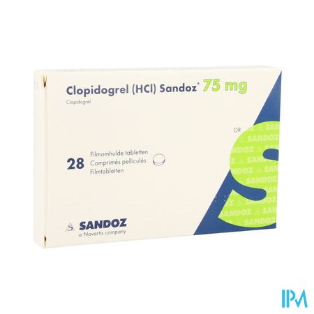 Clopidogrel Hcl Sandoz Comp Pell 28 X 75mg 1