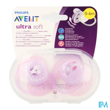 Philips Avent Fopspeen Soft Deco +0m Girl 2 SCF227/20 1