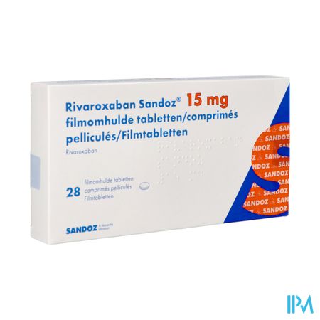 Rivaroxaban Sandoz 15mg Filmomh Tabl 28