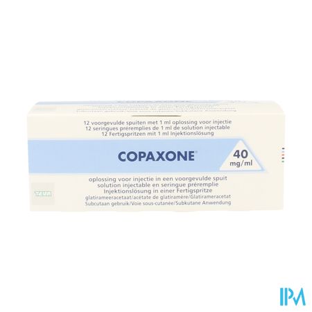 Copaxone 40mg/ml Opl Inj Voorgevulde Spuit 12