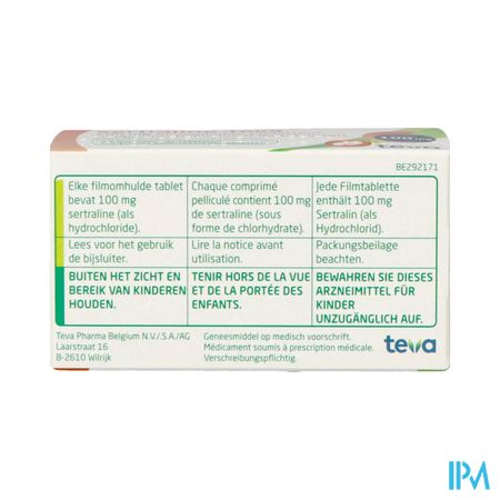 Sertraline Teva 100mg Comp 60 X 100mg 1