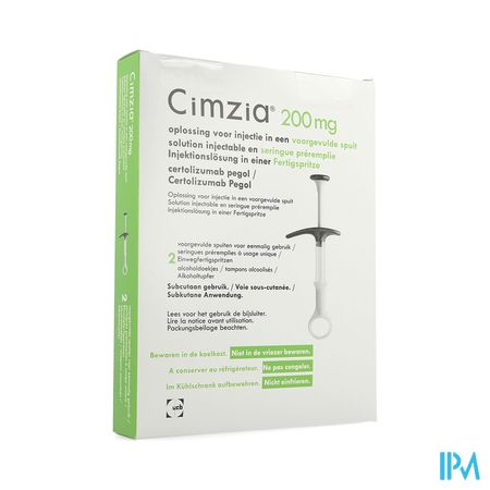 Cimzia 200mg Abacus Opl Inj Voorgev.spuit 2+2tamp. 1