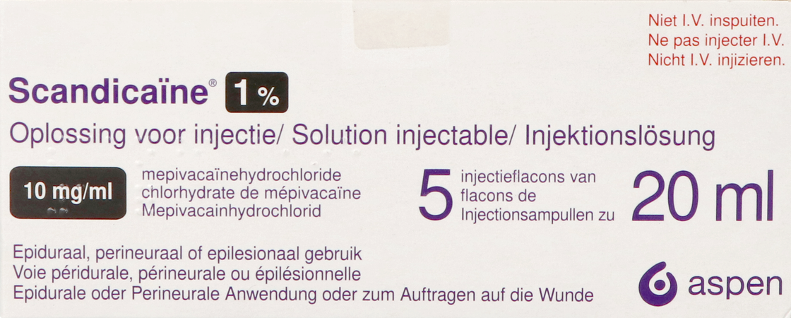 Scandicaine Sol. Inj. 5 X 20ml 1 % 2
