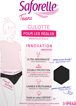 Saforelle Culotte Ultra Absorbante 1e Regles 14a 1