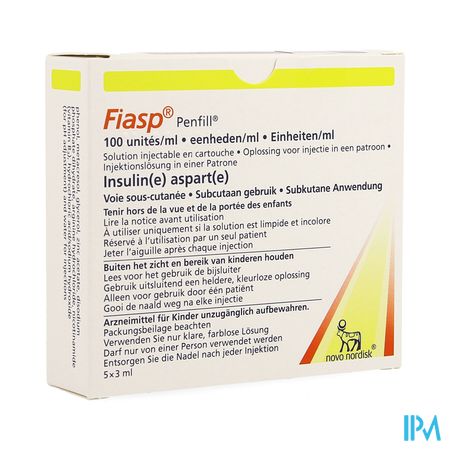 Fiasp 100e/ml Penfill Opl Inj Patronen 5 X 3ml