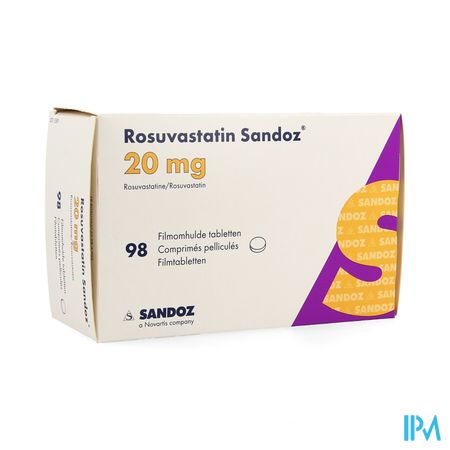 Rosuvastatin Sandoz 20mg Film.tabl 98 Opa/alu/pvc