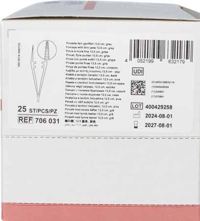 Mediset Pincet Fijne Punt.grijs 12,5cm 25 7060313 5