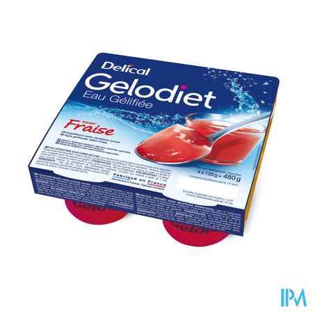 Gelodiet Gelwater Gesuikerd Aardbei Pot 4x120g