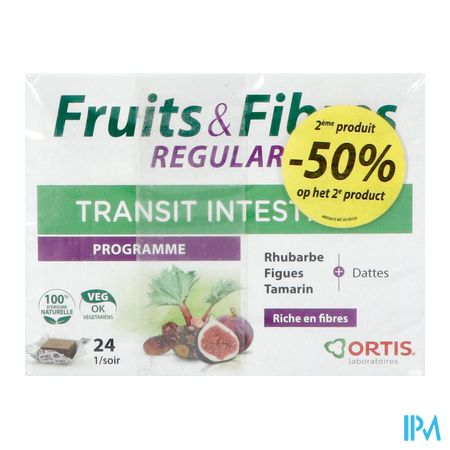 Ortis Fruits & Fibres Regular Cubes 2x24 2e -50% 1