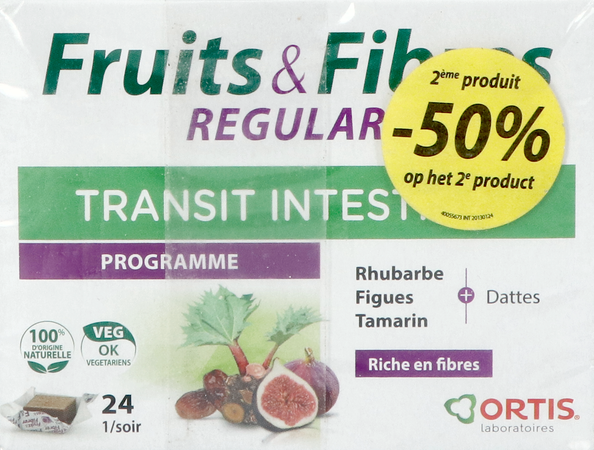 Ortis Fruits & Fibres Regular Cubes 2x24 2e -50% 1