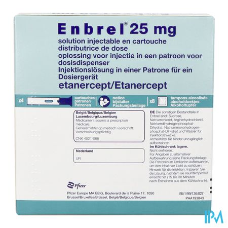 Enbrel 25mg Opl Inj In Patroon Vr Dosisdispens. 4 1