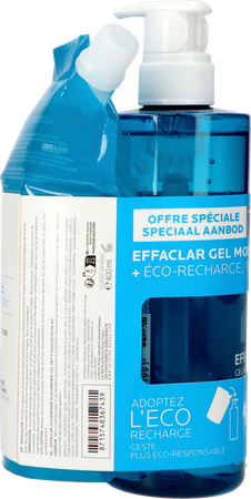 Lrp Effaclar Gel Mouss.400ml + Recharge 400ml -50% 4