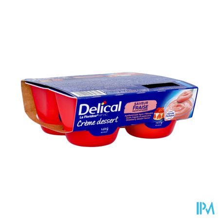 Delical Creme Dessert La Floridine Aardbei 4x125g