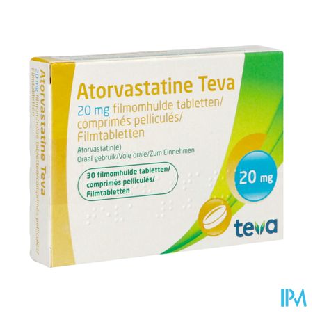 Atorvastatine Teva 20mg Filmomh Tabl 30 X 20mg