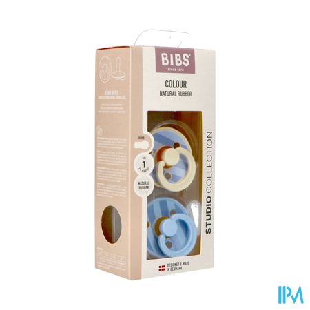 Bibs 1 Sucette Duo Block Baby Blue