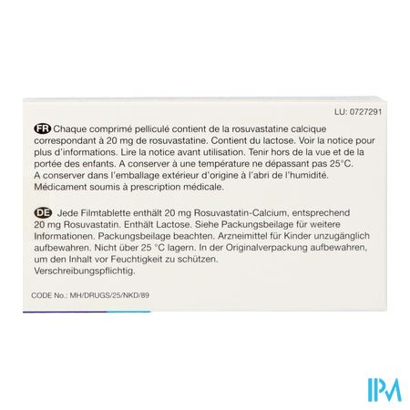 Rosuvastatine Viatris 20mg Comp Pell 28 3