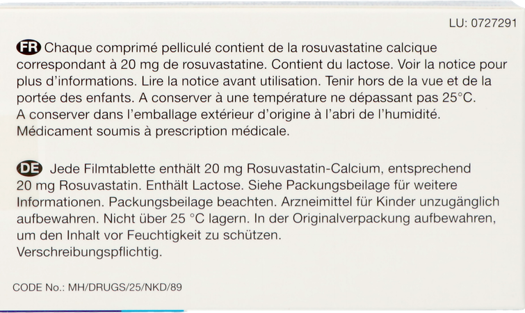 Rosuvastatine Viatris 20mg Comp Pell 28 3