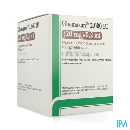 Ghemaxan 2.000ie 20mg/0,2ml Voorg.sp. 20+nldbesc