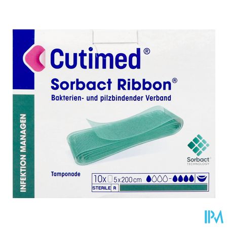 Cutimed Sorbact Ribbon Gaasstrook 5cmx200cm 10 2