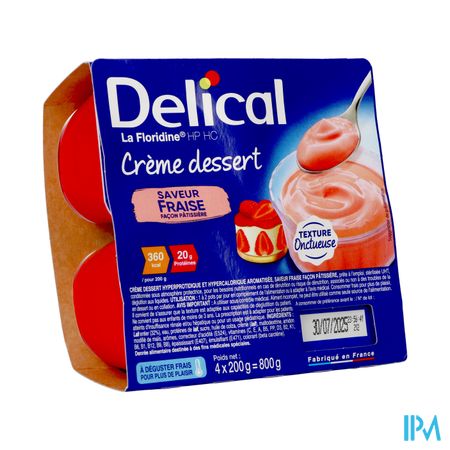 Delical Creme Dessert La Floridine Fraise 4x200g