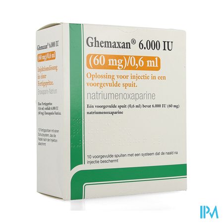 Ghemaxan 6.000ie 60mg/0,6ml Voorg.sp. 10+nldbesc