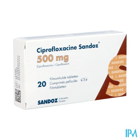 Ciprofloxacine Sandoz 500mg Pi Pharma Film.tabl 20