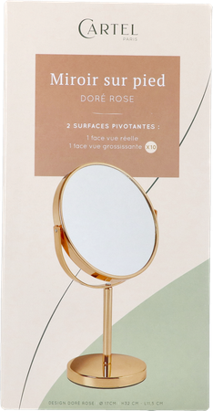 Cartel Miroir Pied Or Rose X10 Asie 17cm 3
