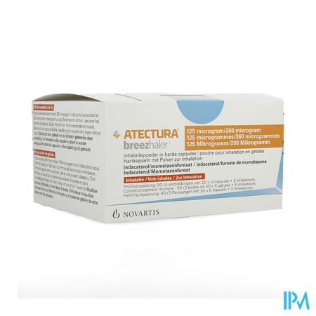 Atectura Breezhaler 125/260,0mcg Pdr Inhal Caps 90