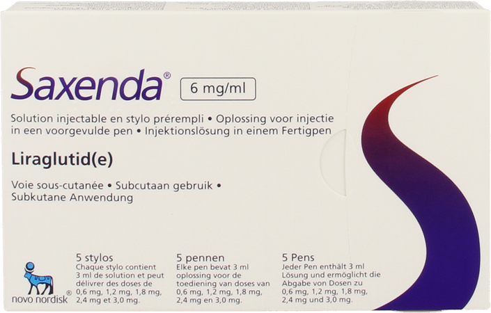 Saxenda 6mg/ml Opl Inj Voorgevulde Pen 5x3ml 2