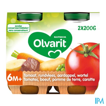 Olvarit Tomate Boeuf Pmdt Carotte 2x200g 6m06