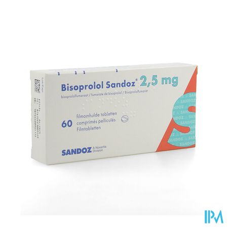 Bisoprolol Sandoz 2,5mg Filmomh Tabl 60 X 2,5mg