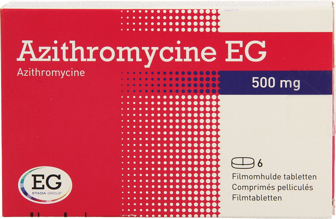 Azithromycine 500 Mg EG Tabl Omhulde  6X500 Mg 1