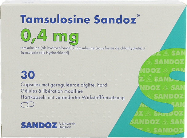 Tamsulosine Sandoz 0,4mg Gereg.afg. Caps 30x0,4mg 3