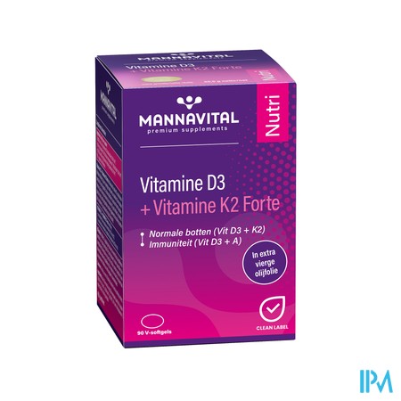 Mannavital Vitamine D3 + K2 Forte V-caps 90