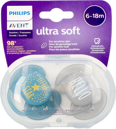 Philips Avent Fopspeen 6m+ Soft Mix 1