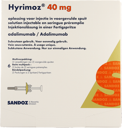 Hyrimoz 40mg Opl Inj 50mg/ml Voorgev. Spuit 6 1