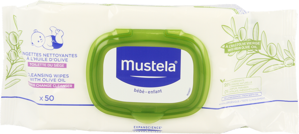 Mustela Bb Lingettes Nettoy. Change Huile Olive 50 3