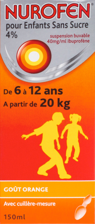 Nurofen Kind Sinaas 4% Susp Suikervrij 150ml 6
