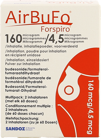 Airbufo Forspiro 160mcg/4,5mcg Inhal. 2 X 60dosis 3