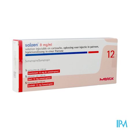 Saizen 8,00mg/ml 12mg Opl Inj Patroon 5x1,5ml